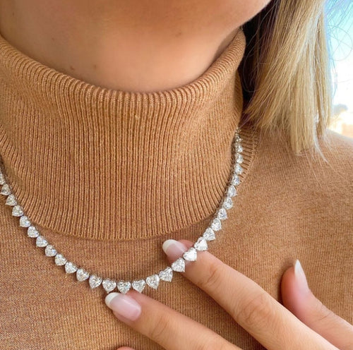 Classic Heart Tennis Necklace