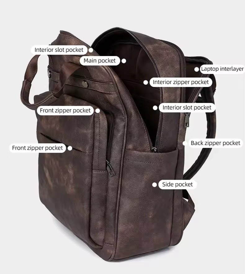 Vintage Multi-pocket backpack