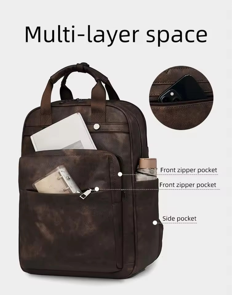 Vintage Multi-pocket backpack
