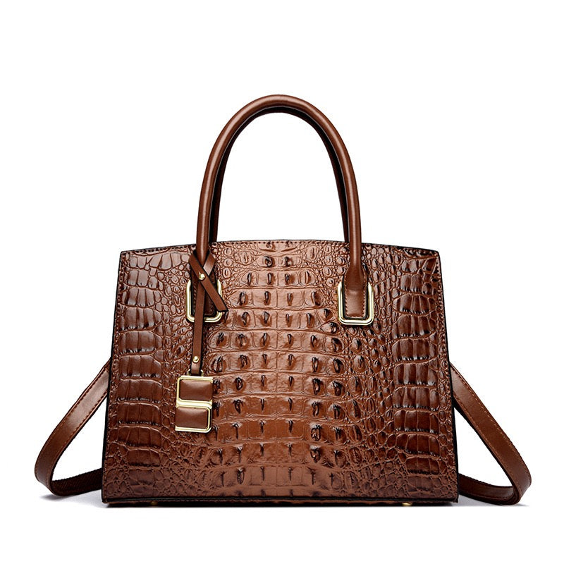 Vintage Crocodile Pattern Patent Handbag