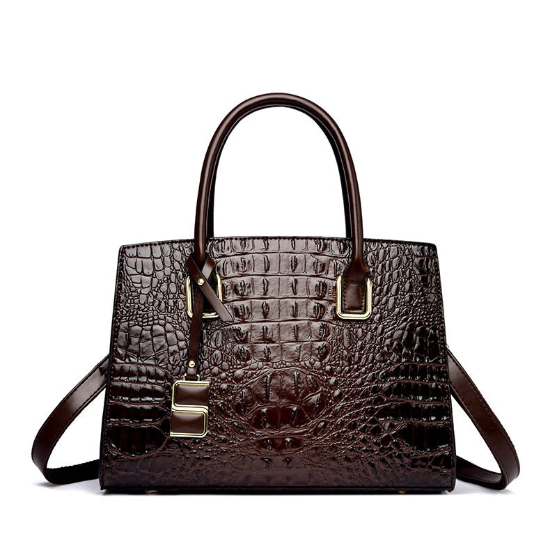 Vintage Crocodile Pattern Patent Handbag