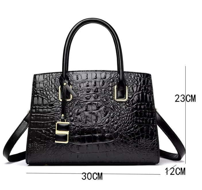 Vintage Crocodile Pattern Patent Handbag