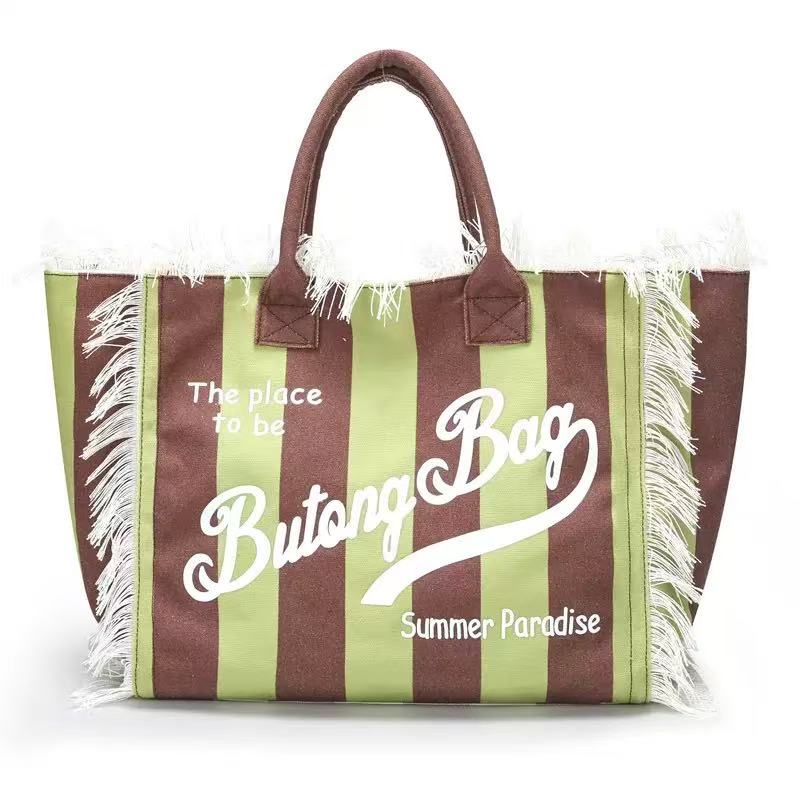 Luxury Canvas Tassel Shoulder Bag