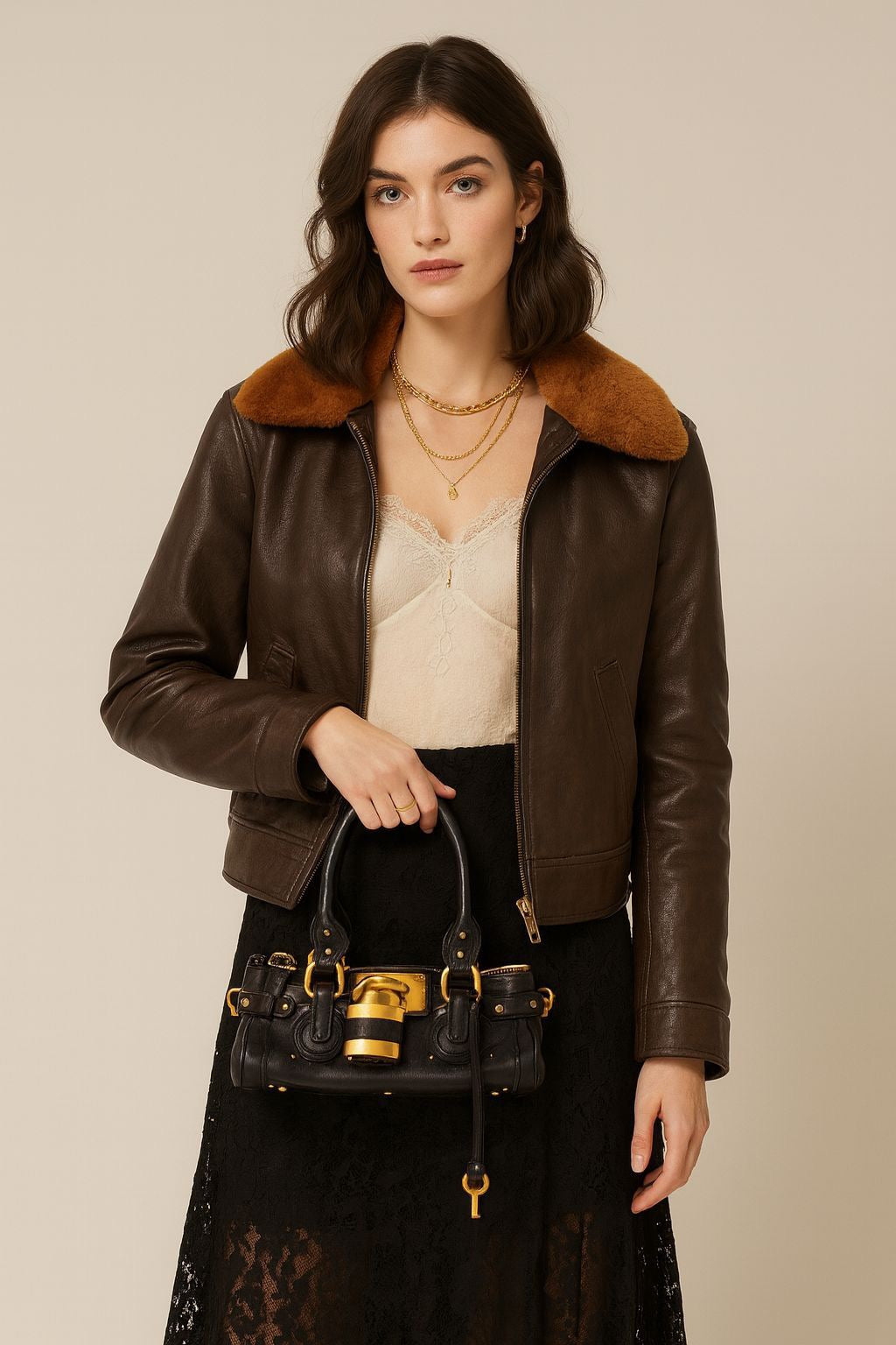 Vintage Lock Design Tote Bag