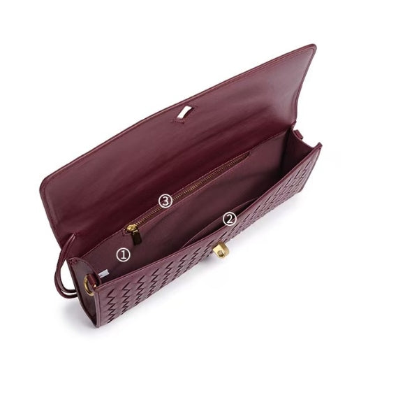 Woven evening clutch bag