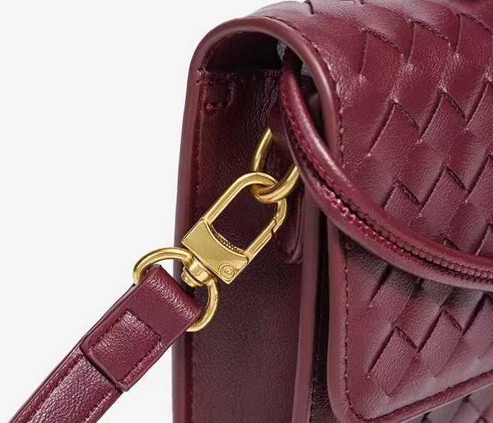 Woven evening clutch bag