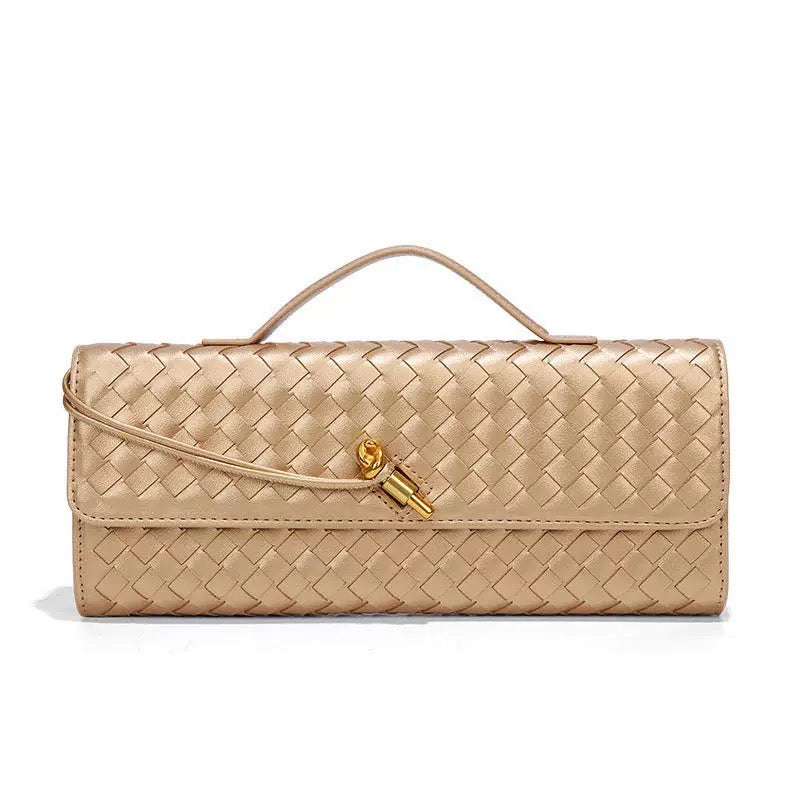 Woven evening clutch bag