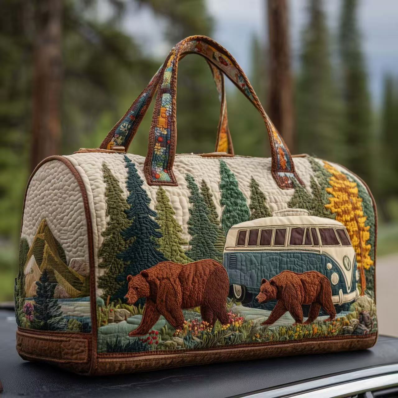 Vintage Artistic Nature Duffle Bag