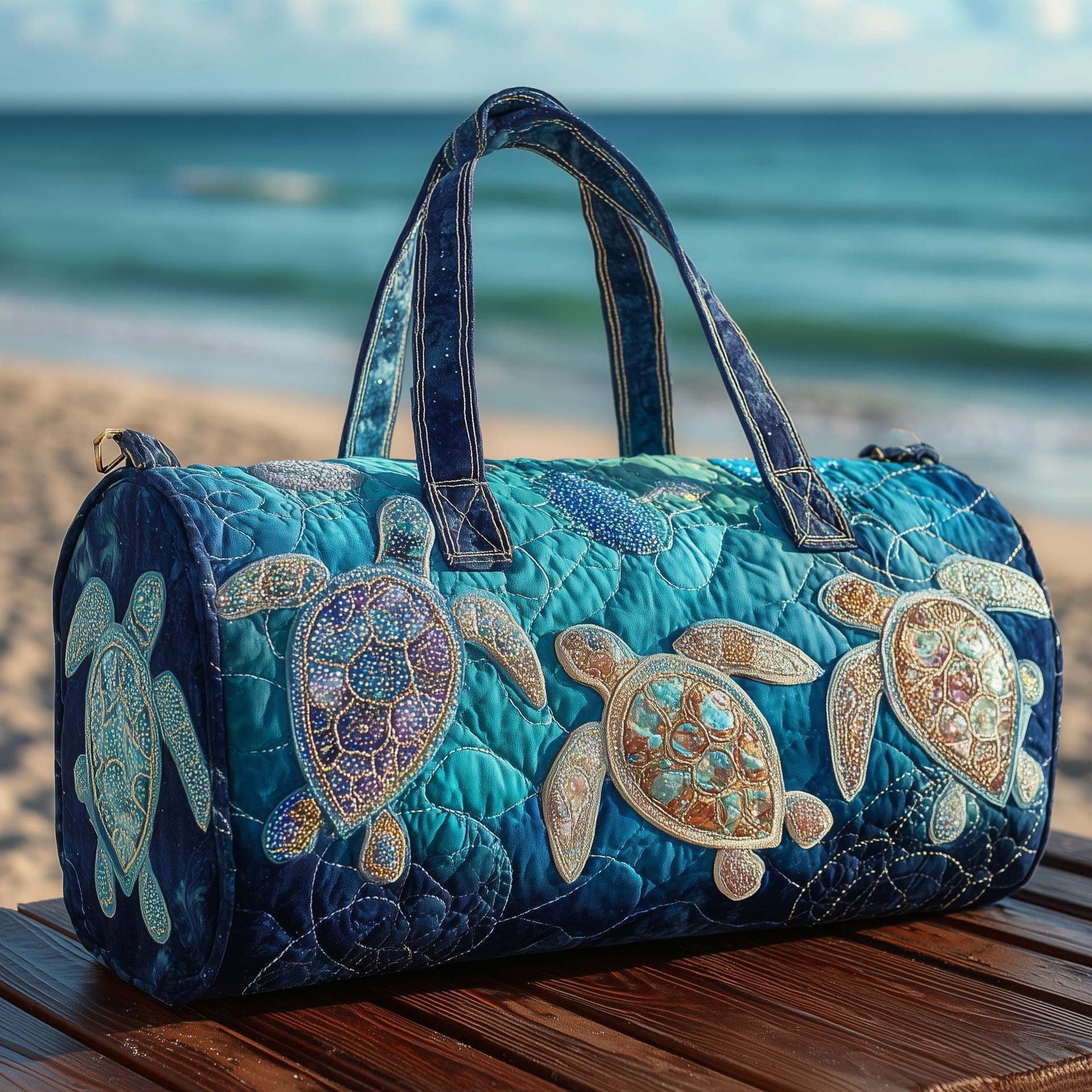 Vintage marine-themed travel bag