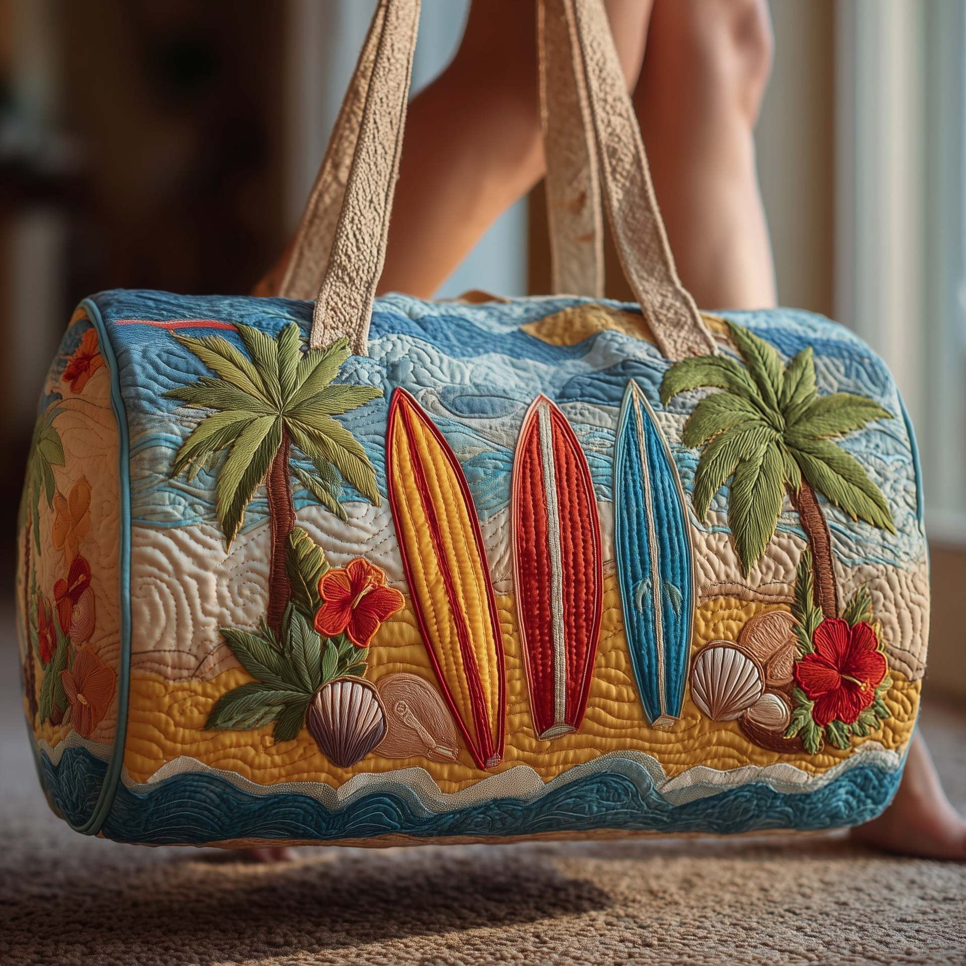 Vintage marine-themed travel bag