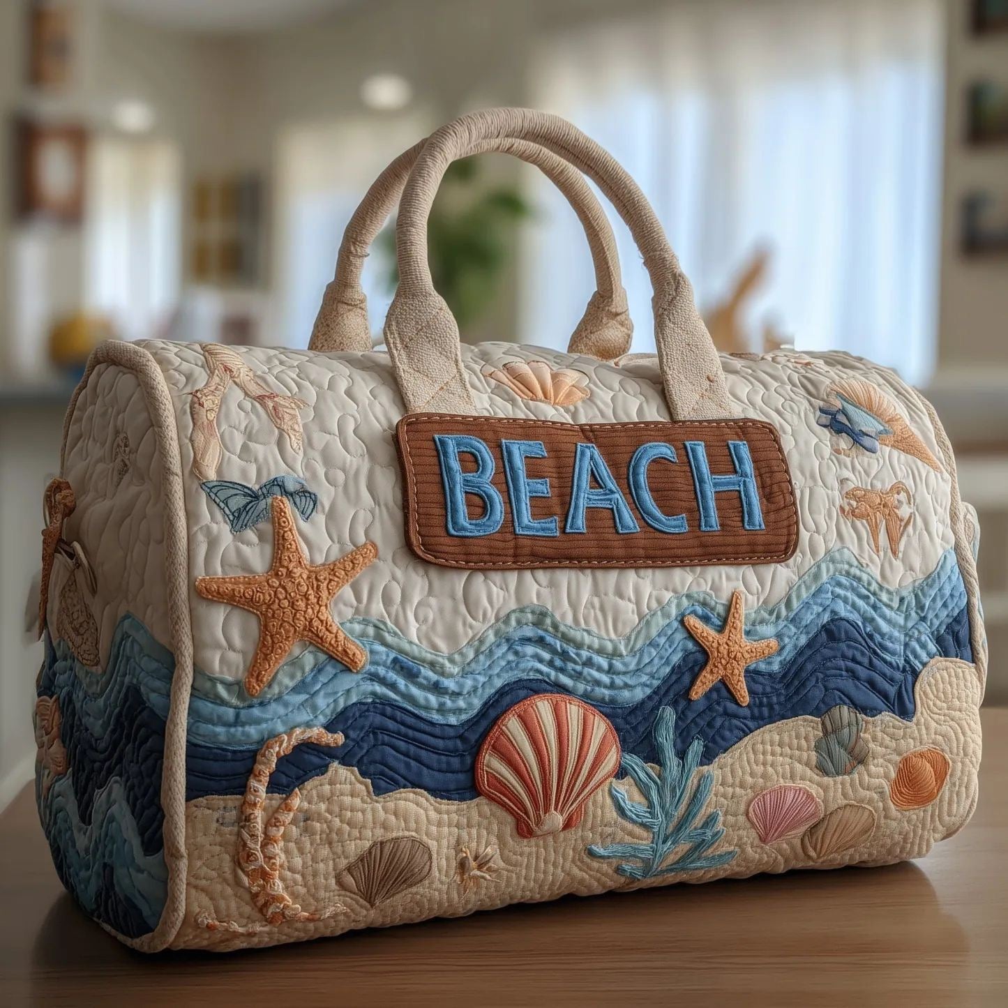 Vintage marine-themed travel bag