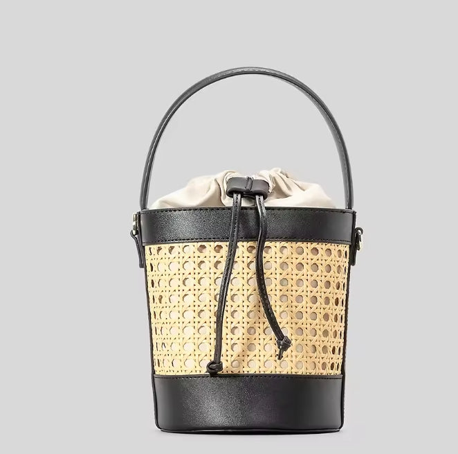 Luxury Women's Straw Woven Bucket Bag