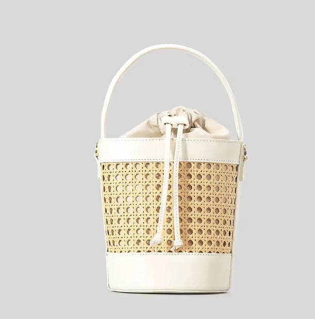 Luxury Women's Straw Woven Bucket Bag