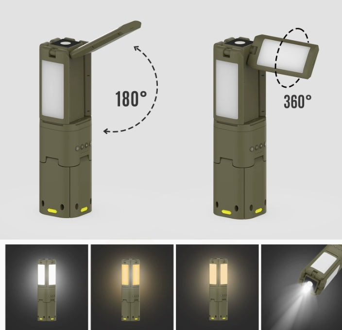 6000 LM Super Bright Magnetic Rotatable Telescopic LED RV Camping Lantern