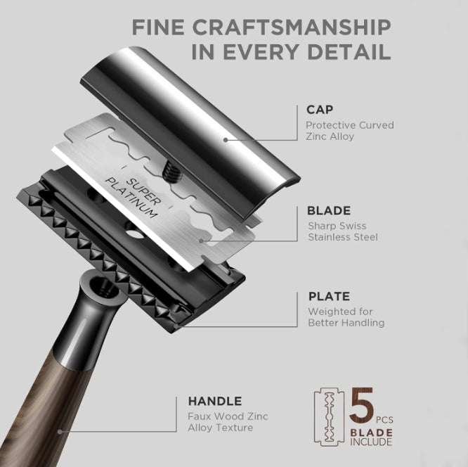 Zinc Alloy Handle  Double Edge Safety Razor