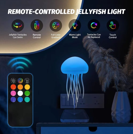 Bionic Jellyfish Night Light,USB Rechargeable with Voice Control