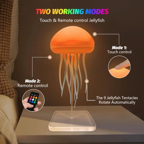 Bionic Jellyfish Night Light,USB Rechargeable with Voice Control