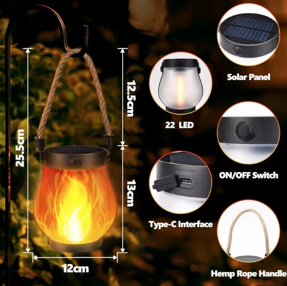 Waterproof Solar Flame Rope Lantern