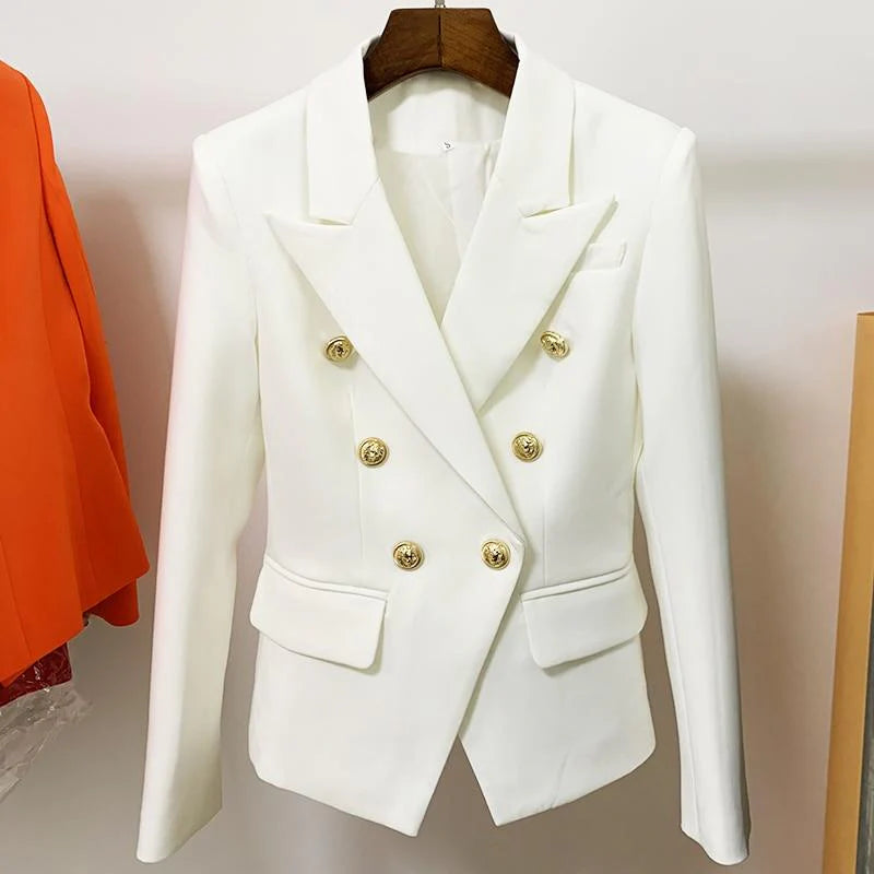 Double Breasted Gold Button Blazer